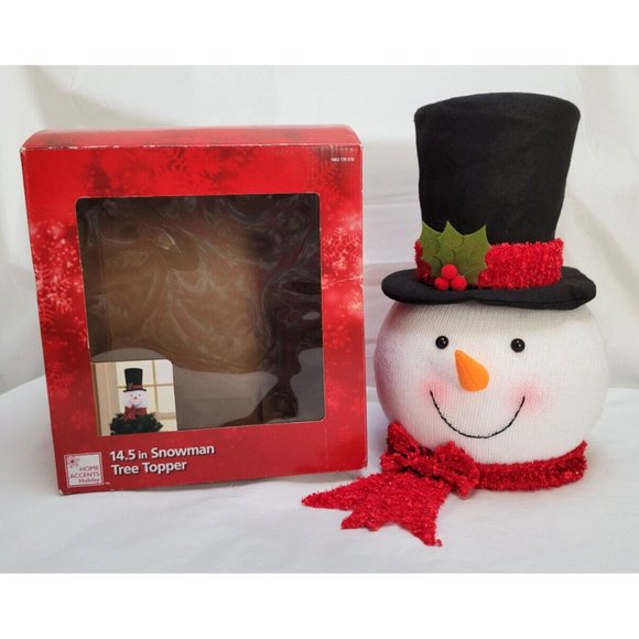 Home Accents Holiday Other - Home Accents Holiday 14.5" Fabric Snowman Head Christmas Tree Topper #TXF2301